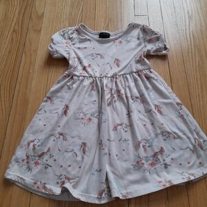 Unicorn Print Kids Dress 4T